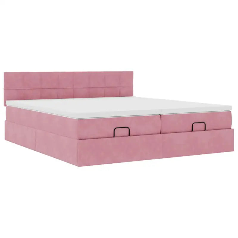 Ottomaanse bed met ruime opbergruimte en roze materiaal vulling - Bedden & bedframes