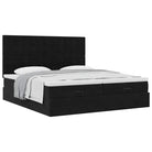 Ottomaanse bed met ruime opbergruimte en zwart materiaal - Bedden & bedframes