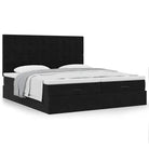 Ottomaanse bed met ruime opbergruimte en zwart materiaal - Bedden & bedframes