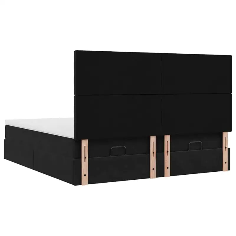 Ottomaanse bed met ruime opbergruimte en zwart materiaal - Bedden & bedframes