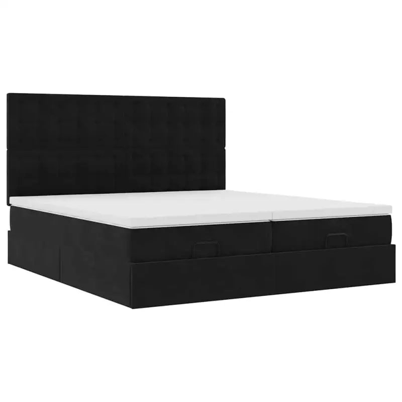 Ottomaanse bed met ruime opbergruimte en zwart materiaal - Bedden & bedframes
