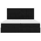 Ottomaanse bed met ruime opbergruimte en zwart materiaal - Bedden & bedframes