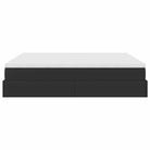Ottomaanse bed met ruime opbergruimte en zwart materiaal - Bedden & bedframes