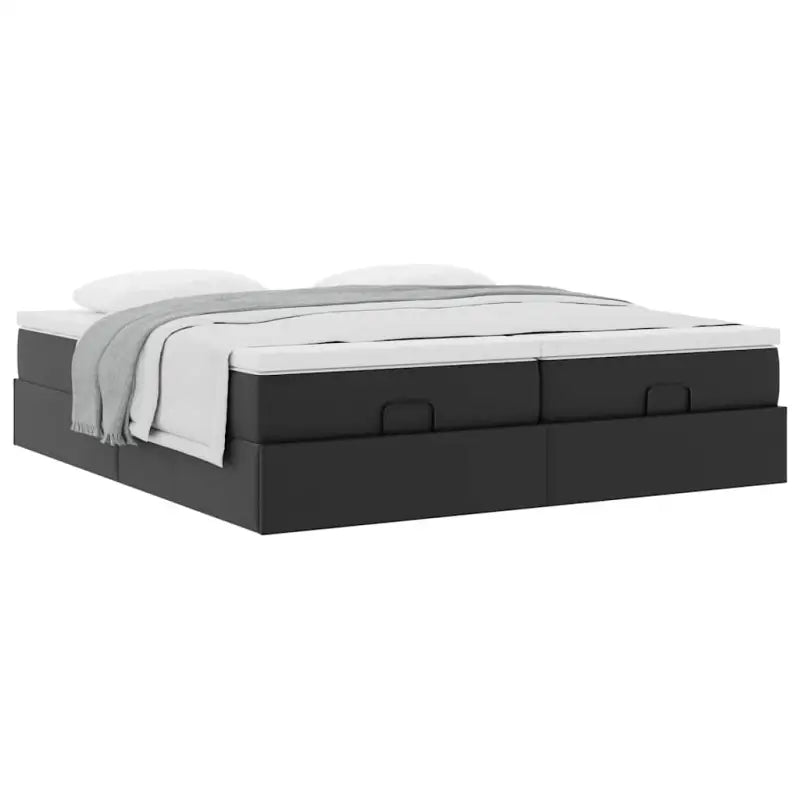 Ottomaanse bed met ruime opbergruimte en zwart materiaal - Bedden & bedframes