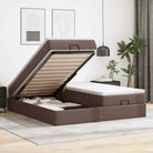 Ottomaanse bed met ruime opbergruimte en zwart materiaal - Bruin / 200 x 200 cm - Bedden & bedframes