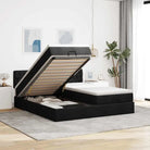 Ottomaanse bed met ruime opbergruimte en zwart materiaal voor comfort - Zwart / 200 x 200 cm / Getuft ontwerp - Bedden