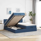 Ottomaanse bed met ruime opbergruimte en zwart materiaal voor comfort - Blauw / 180 x 200 cm / Getuft ontwerp - Bedden
