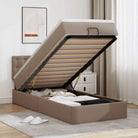 Ottomaanse bed met ruime opbergruimte en zwart materiaal voor comfort - cappucino / 100 x 200 cm - Bedden & bedframes