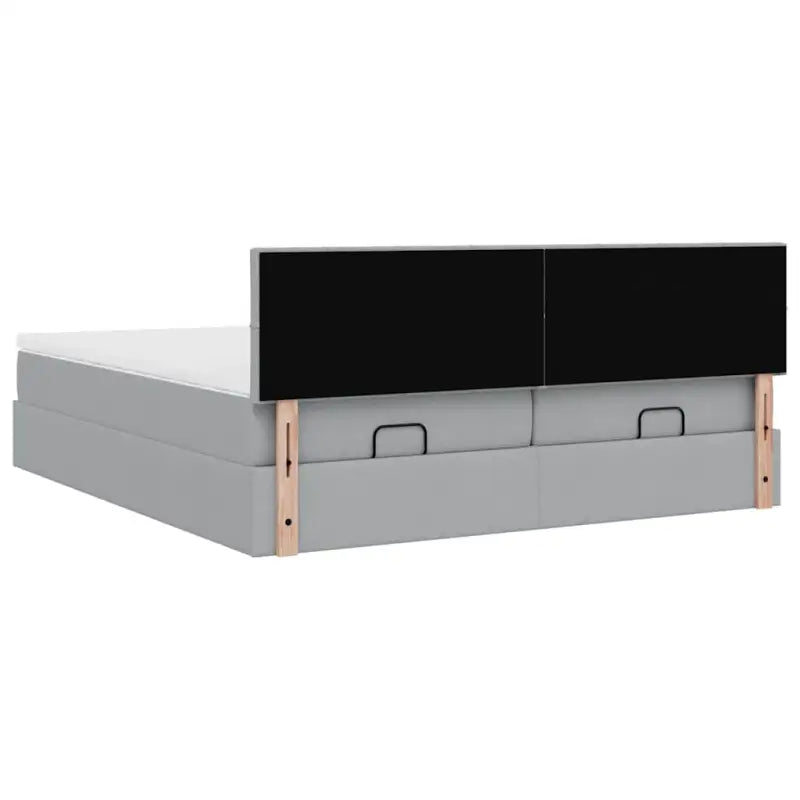 Ottomaanse bed met ruime opbergruimte in lichtgrijs materiaal - Bedden & bedframes