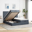 Ottomaanse bed met ruime opbergruimte in zwart materiaal - Donkergrijs / 180 x 200 cm / Effen ontwerp - Bedden &