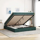 Ottomaanse bed met ruime opbergruimte in zwart materiaal - Donkergroen / 200 x 200 cm - Bedden & bedframes