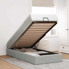 Ottomaanse bed met ruime opbergruimte in zwart materiaal - Lichtgrijs / 100 x 200 cm - Bedden & bedframes