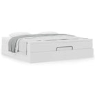 Ottomaanse bed met wit materiaal en ruime opbergruimte - Bedden & bedframes