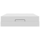 Ottomaanse bed met wit materiaal en ruime opbergruimte - Bedden & bedframes