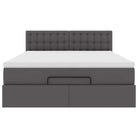 Ottomane bed met grijs materiaal en comfortabele schuimvulling - Bedden & bedframes