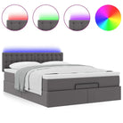 Ottomane bed met grijs materiaal en comfortabele schuimvulling - Bedden & bedframes