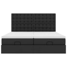 Ottomane bed met zwart materiaal en comfortabele vulling - Bedden & bedframes