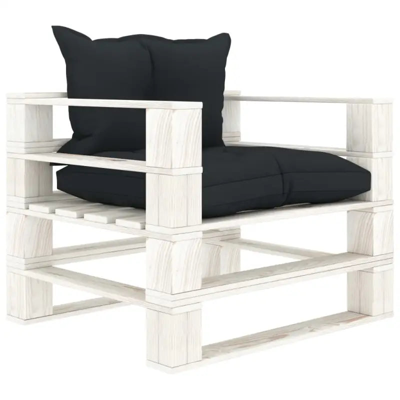 Pallet bank voor tuin en woonkamer met rustieke charme - 1 / Antraciet / Wit - Loungebanken