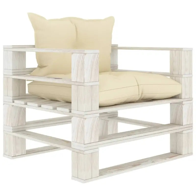 Pallet bank voor tuin en woonkamer met rustieke charme - 1 / Crème / Wit - Loungebanken