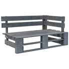 Pallet Hoekbank van Geïmpregneerd Grenenhout voor Tuinplezier - Grijs / 1 - Tuinbanken