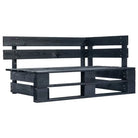 Pallet Hoekbank van Geïmpregneerd Grenenhout voor Tuinplezier - Zwart / 1 - Tuinbanken