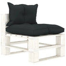 Pallet Loungebank voor terras tuin of woonkamer - 1 / Antraciet / Wit - Loungebanken