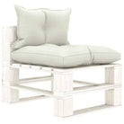 Pallet Loungebank voor terras tuin of woonkamer - 1 / Beige / Wit - Loungebanken
