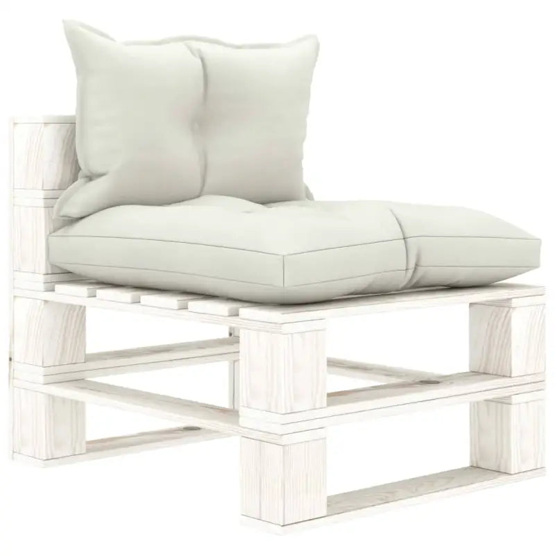 Pallet Loungebank voor terras tuin of woonkamer - 1 / Beige / Wit - Loungebanken