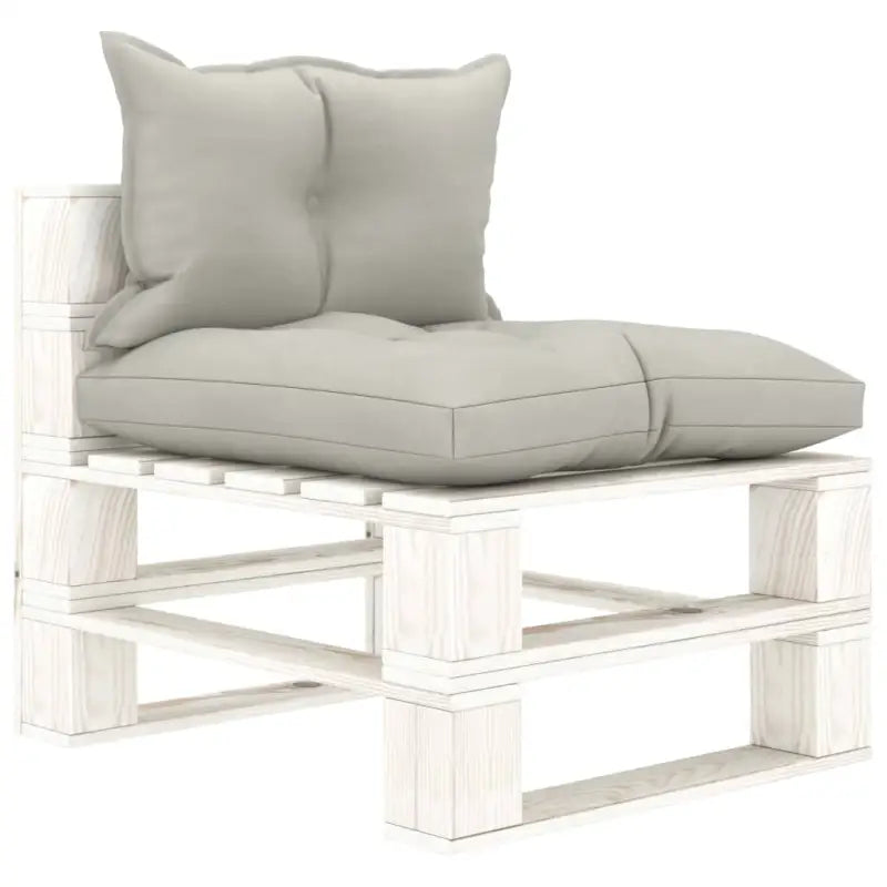 Pallet Loungebank voor terras tuin of woonkamer - 1 / Taupe / Wit - Loungebanken