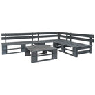Pallet loungeset in geïmpregneerd grenenhout voor buiten ontspanning - Grijs - Tuinsets