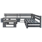 Pallet loungeset in geïmpregneerd grenenhout voor buiten ontspanning - Grijs - Tuinsets