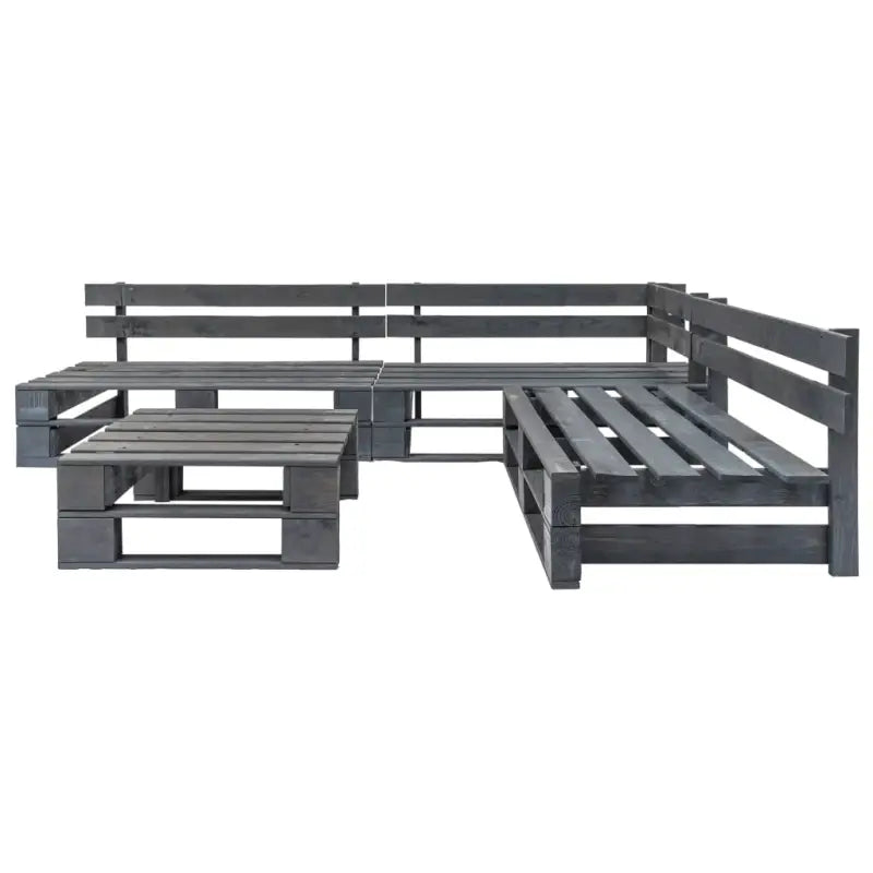 Pallet loungeset in geïmpregneerd grenenhout voor buiten ontspanning - Grijs - Tuinsets