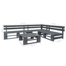 Pallet loungeset in geïmpregneerd grenenhout voor buiten ontspanning - Grijs - Tuinsets