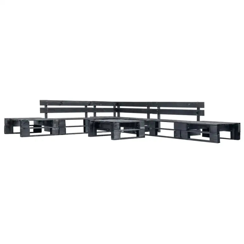 Pallet loungeset van geïmpregneerd grenenhout voor buitenplezier - Zwart - Tuinsets