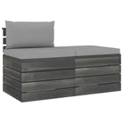 Pallet tuinset van massief grenenhout met comfortabele kussens - Tuinsets