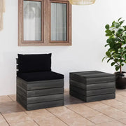 Pallet tuinset van massief grenenhout met kussens voor ontspanning - Tuinsets