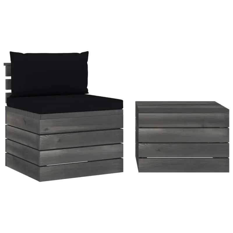 Pallet tuinset van massief grenenhout met kussens voor ontspanning - Tuinsets