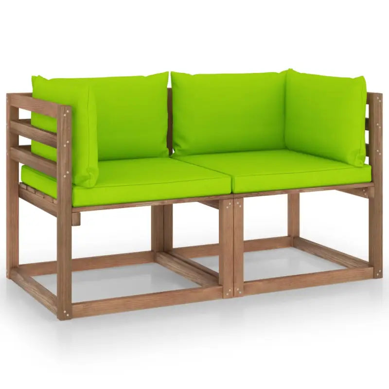 Pallet tweezitsbank van geïmpregneerd grenenhout voor jouw tuin - Heldergroen / 1 / Tweezitsbank - Tuinsets