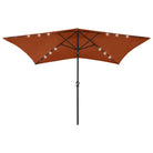 Parasol met stalen paal voor bescherming tegen zon en vochtigheid - Terracotta / 1 - Parasols en zonneschermen