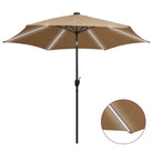 Parasols met aluminium paal voor vlakke ondergrond en UV-bescherming - Taupe / 1 - Parasols en zonneschermen