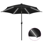 Parasols met aluminium paal voor vlakke ondergrond en UV-bescherming - Zwart / 1 - Parasols en zonneschermen