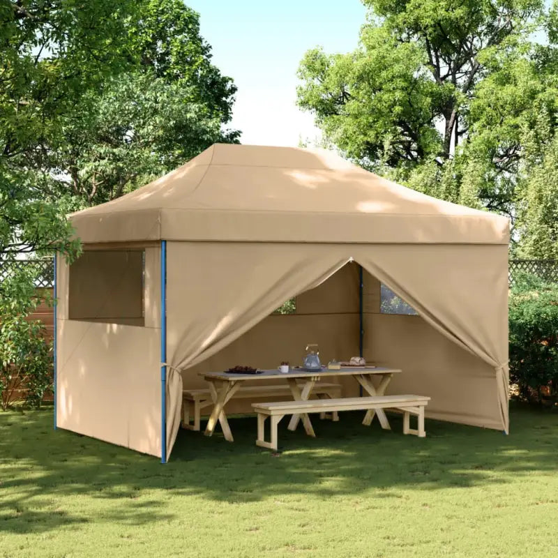 Partytent met 600d Oxford stof voor buitenactiviteiten - Beige / 1 / met 4 zijwanden - Partytenten & prieëlen