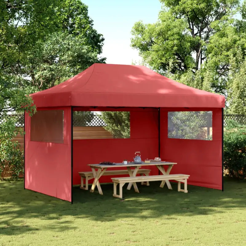 Partytent met 600d Oxford stof voor buitenactiviteiten - Bordeauxrood / 1 / met 3 zijwanden - Partytenten & prieëlen