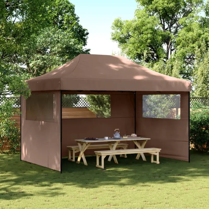 Partytent met 600d Oxford stof voor buitenactiviteiten - Bruin / 1 / met 3 zijwanden - Partytenten & prieëlen