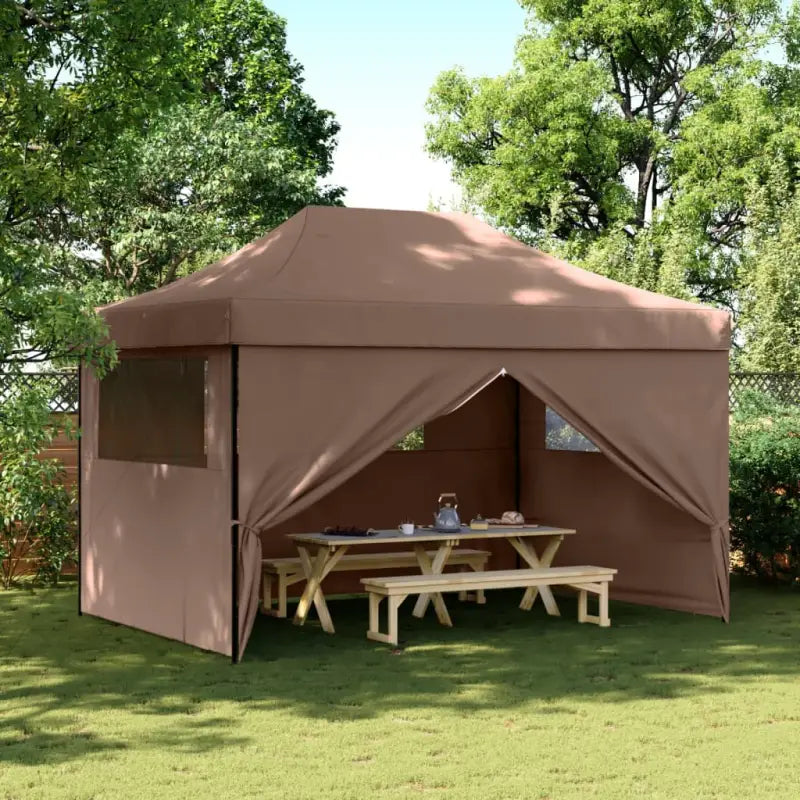 Partytent met 600d Oxford stof voor buitenactiviteiten - Bruin / 1 / met 4 zijwanden - Partytenten & prieëlen