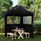 Partytent met 600d Oxford stof voor buitenevenementen en feesten - Zwart / 1 / met 2 zijwanden - Partytenten & prieëlen