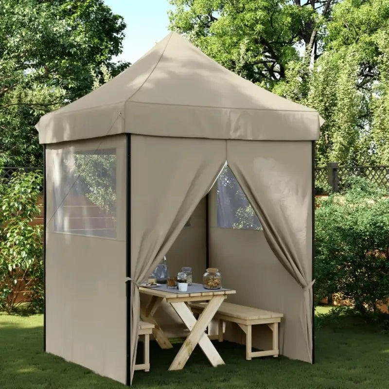 Partytent met 600d Oxford stof voor buitenevenementen en feesten - Taupe / 1 / met 4 zijwanden - Partytenten & prieëlen