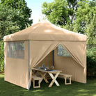 Partytent met roestvrij stalen frame voor buiten en tuinactiviteiten - Beige / 1 / met 4 zijwanden - Partytenten &