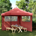 Partytent met roestvrij stalen frame voor buiten en tuinactiviteiten - Bordeauxrood / 1 / met 2 zijwanden - Partytenten
