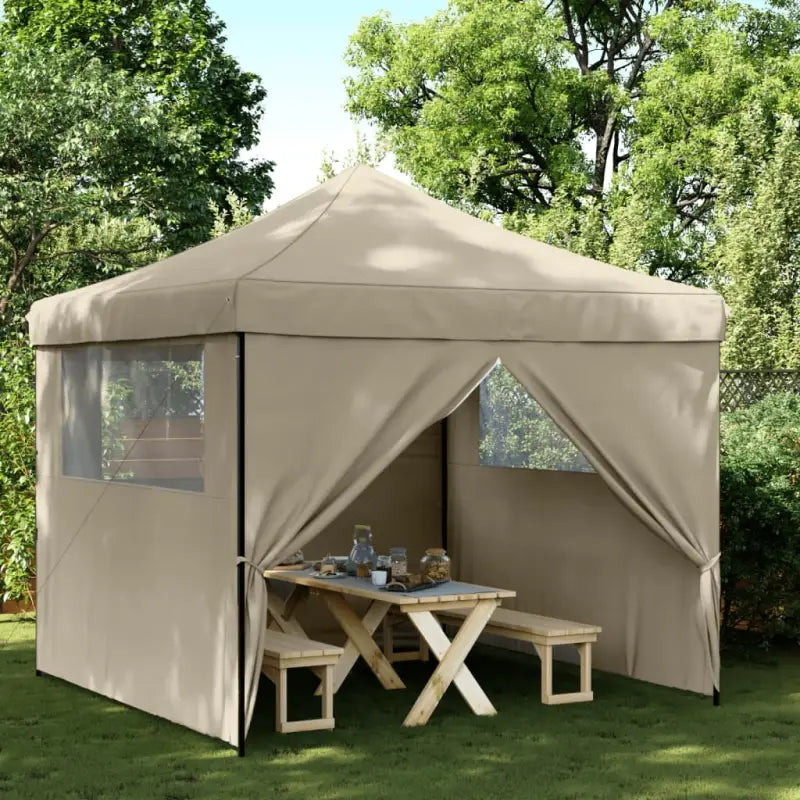 Partytent met roestvrij stalen frame voor buiten en tuinactiviteiten - Taupe / 1 / met 4 zijwanden - Partytenten &